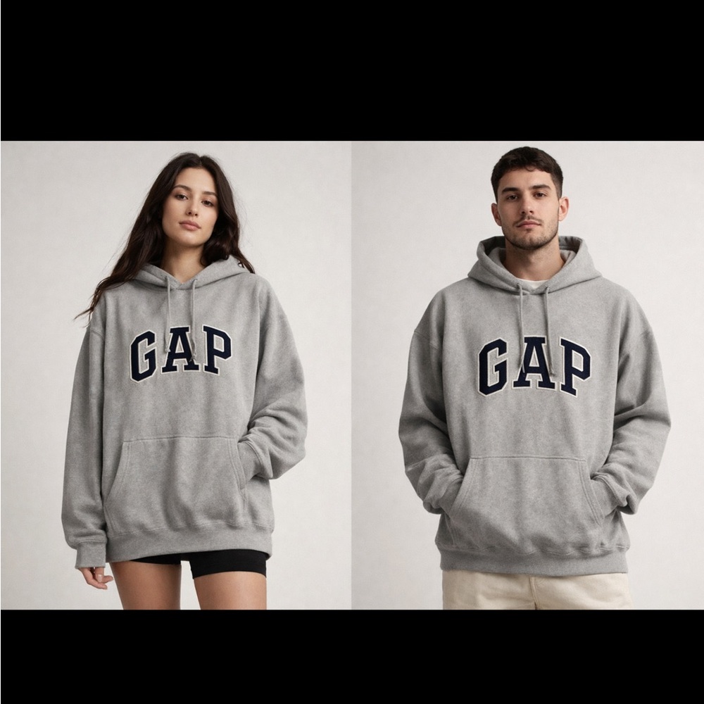 Vintage GAP Men’s Large Unisex Hoodie Sweatshirt Gray Athletic 90’s